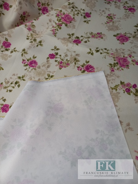 ! TKANINA MATERIAŁ KWIATY 160 szer "RÓŻYCZKI" KWIATY PROWANSJA , SHABBY