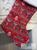 DEKORACYJNA SKARPETA WEŁNINA "RENIFERKI" 46 CM