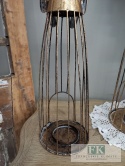 METALOWY ŚWIECZNIK LAMPION ANIOŁ Z SERCEM 53 CM