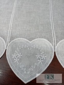 METRAŻ ! ZAZDROSTKA SERCE WITRAŻ BIEL HAFT WITRAŻ WYS 40 CM , PROWANSJA , VINTAGE , RETRO , SHABBY CHIC
