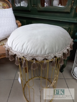 PODUSZKA frędzle fi 50 CM CAPPUCCINO, VELVET welwet chwosty