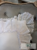 POSZEWKA NATURA PODWÓJNA FALBANA KORONKA biała ,PROWANSJA, SHABBY,CHIC
