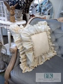 POSZEWKA 40/40 NATURA PODWÓJNA FALBANA KORONKA ,PROWANSJA, SHABBY,CHIC