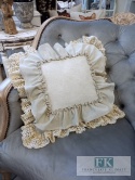 POSZEWKA 40/40 NATURA PODWÓJNA FALBANA KORONKA ,PROWANSJA, SHABBY,CHIC