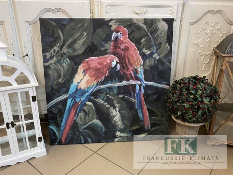 OBRAZ NA PŁOTNIE 90/90 PAPUGI