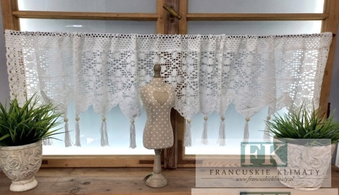 ZAZDROSTKA SZYDEŁKOWA 60X250 biel WYRÓB RĘCZNY