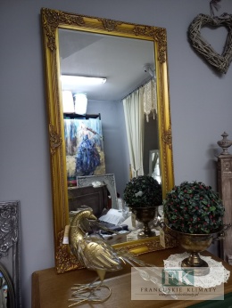 drewno LUSTRO W ZŁOTEJ RAMIE 132,5 cm , PION , POZIOM