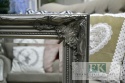 LUSTRO DREWNO , PION , POZIOM 74,5 x 63 cm , rama srebrna , srebrne