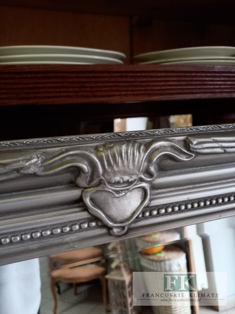 LUSTRO FAZOWANE drewno 135x75 W SREBRNEJ RAMIE