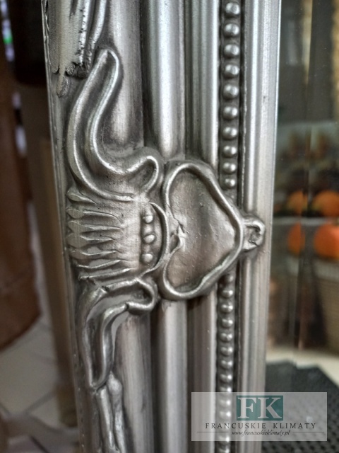 LUSTRO FAZOWANE drewno 135x75 W SREBRNEJ RAMIE