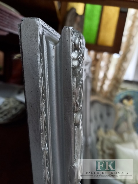 LUSTRO FAZOWANE drewno 135x75 W SREBRNEJ RAMIE