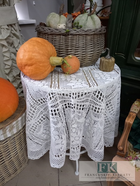 OBRUS SZYDEŁKOWY AŻUR fi 160 CM PROWANSJA