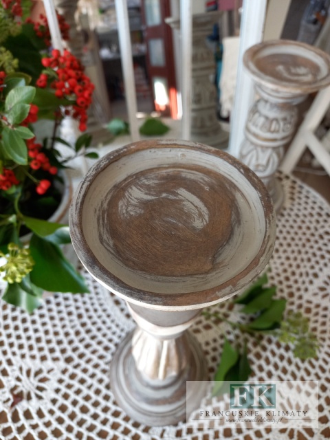 ŚWIECZNIK 33 CM ANTYCZNE DREWNO