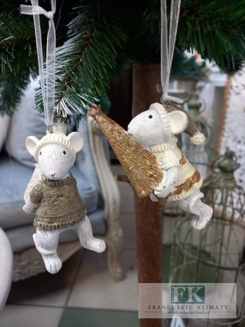 KOMPLET 2 SZTUKI ZAWIESZKA MYSZKI Z CHOINKĄ