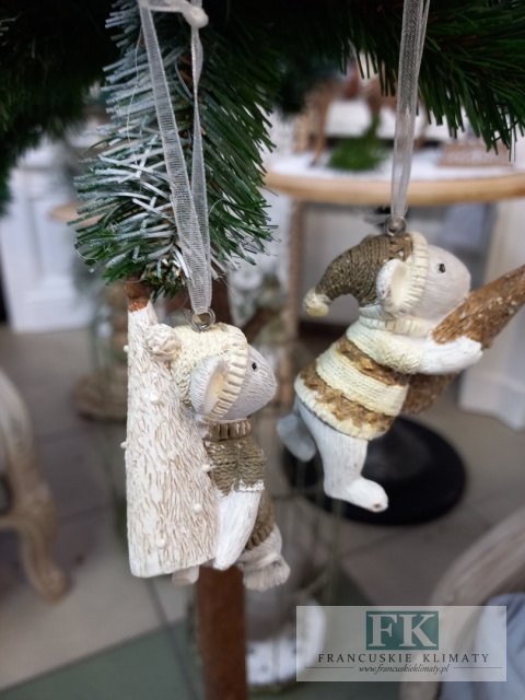 KOMPLET 2 SZTUKI ZAWIESZKA MYSZKI Z CHOINKĄ