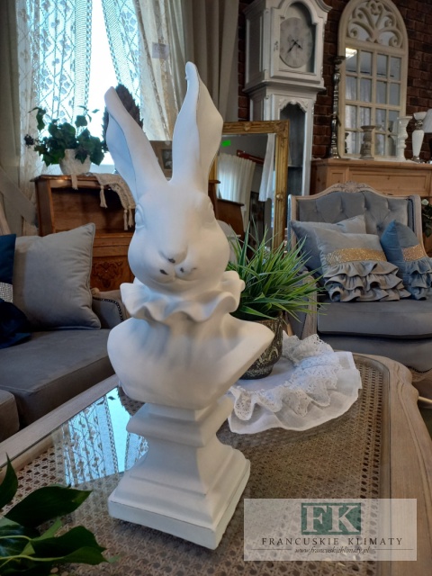 FIGURA POPIERSIE KRÓLIK ZAJĄC 47 CM BIEL , VINTAGE RETRO
