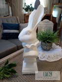 FIGURA POPIERSIE KRÓLIK ZAJĄC 47 CM BIEL , VINTAGE RETRO