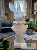 FIGURA POPIERSIE KRÓLIK ZAJĄC 47 CM BIEL , VINTAGE RETRO