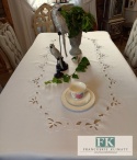 OBRUS POLA 300 x 140 cm HAFT ,,richelieu” KREMOWY