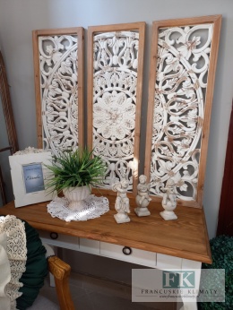 DEKORACJA ŚCIENNA TRYPTYK 90 CM DRENO , BOHO