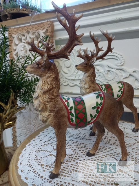 FIGURA JELEŃ RENIFER STOJĄCY 35 cm