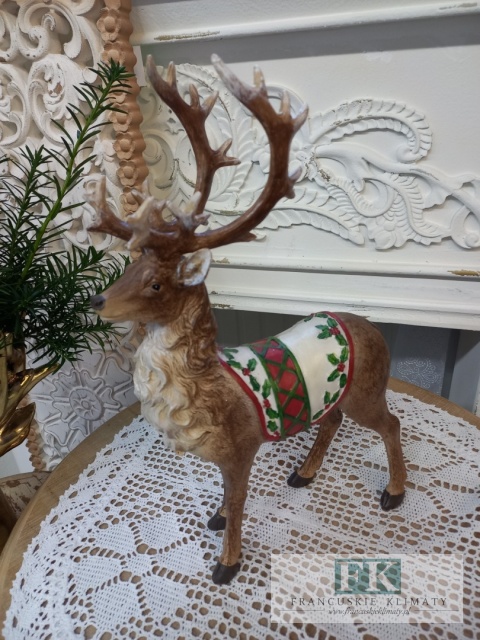 FIGURA JELEŃ RENIFER STOJĄCY 35 cm