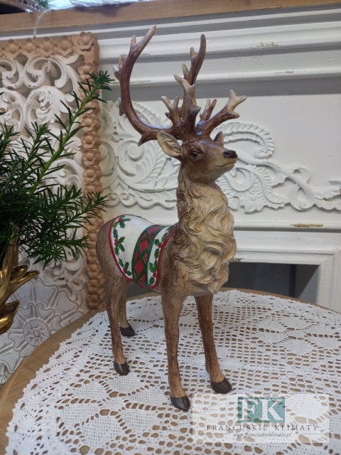 FIGURA JELEŃ RENIFER STOJĄCY 35 cm