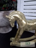 FIGURA KOŃ NA BIEGUNACH złoty 19,5 cm