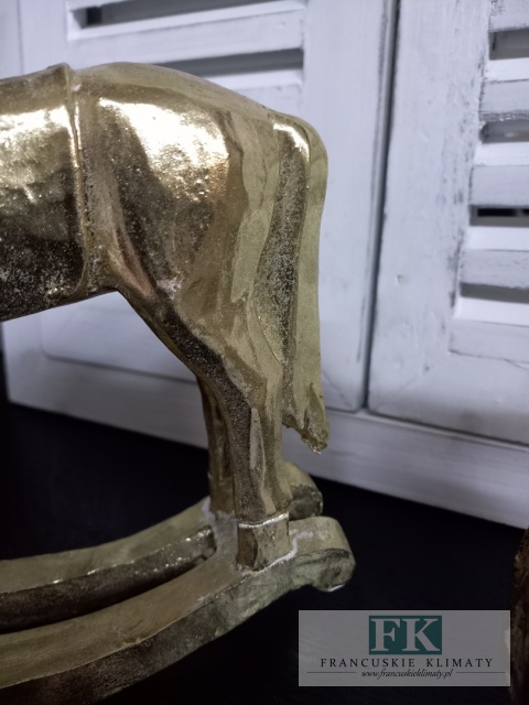 FIGURA KOŃ NA BIEGUNACH złoty 19,5 cm