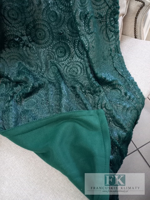 NARZUTA , KOC , PLED NA ŁOŻKO 170/210 ciemna zieleń , VINTAGE , RETRO