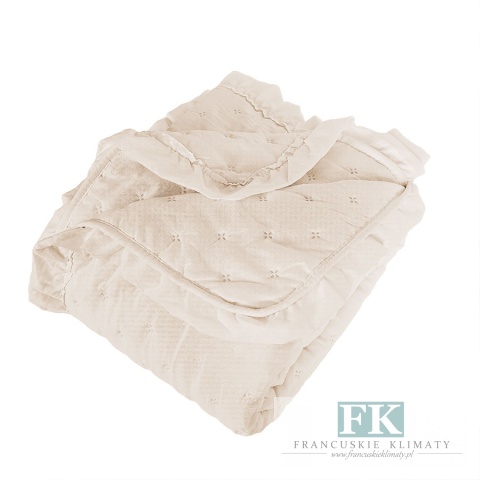 NARZUTA Z FALBANKĄ 220x240 cm BEŻ , W STYLU PROWANSALSKIM