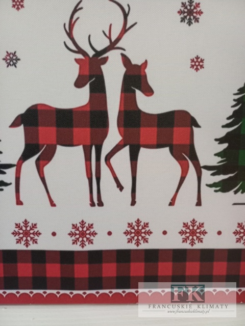 OBRAZ NA PŁÓTNIE 40/40 JELONKI , MERRY CHRISTMAS