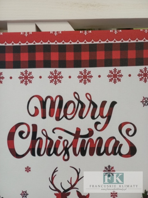 OBRAZ NA PŁÓTNIE 40/40 JELONKI , MERRY CHRISTMAS