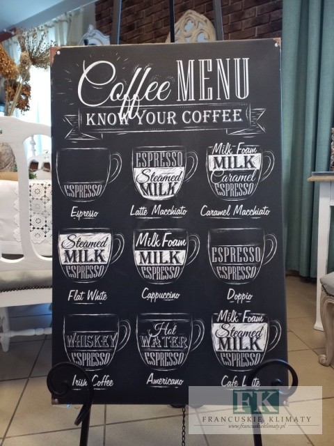 OBRAZ RETRO NA PŁÓTNIE 45/70 CAFFE MENU