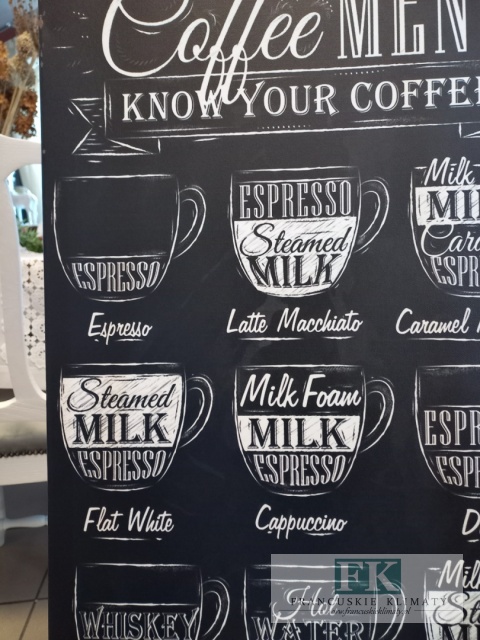 OBRAZ RETRO NA PŁÓTNIE 45/70 CAFFE MENU