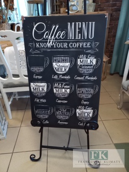OBRAZ RETRO NA PŁÓTNIE 45/70 CAFFE MENU