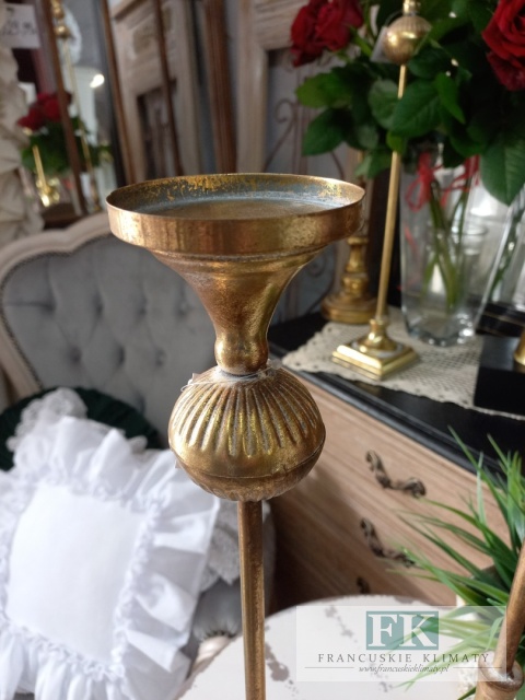 METALOWY ŚWIECZNIK 51,5 CM ZŁOTY
