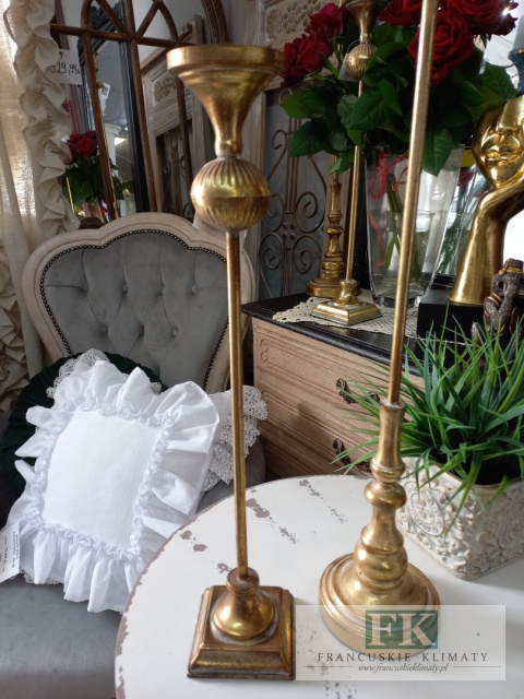 METALOWY ŚWIECZNIK 51,5 CM ZŁOTY