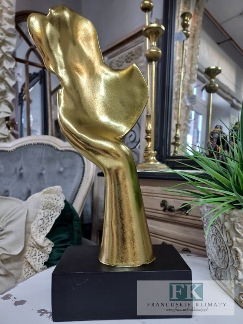 FIGURKA FIGURA MASKA TWARZ 43,5 CM ZŁOTO CZERŃ