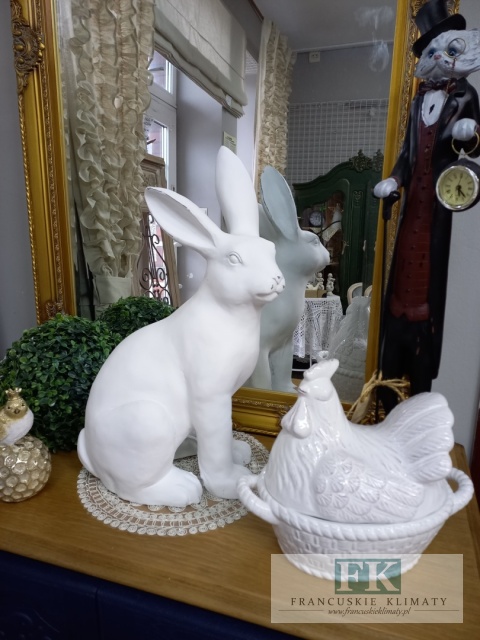 49 cm WIELKA CERAMICZNA FIGURA KRÓLIK ZAJĄC PROMOCJA