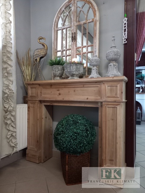 DREWNIANY PORTAL KOMINKOWY SZER. 130 cm NATURALNE DREWNO