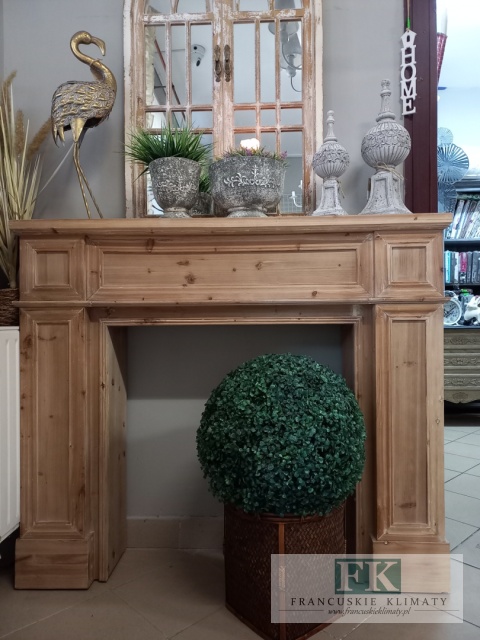 DREWNIANY PORTAL KOMINKOWY SZER. 130 cm NATURALNE DREWNO