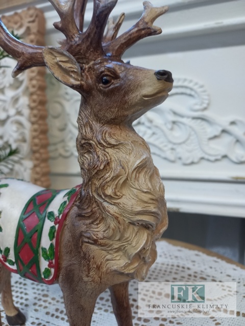 FIGURA JELEŃ RENIFER STOJĄCY 35 cm