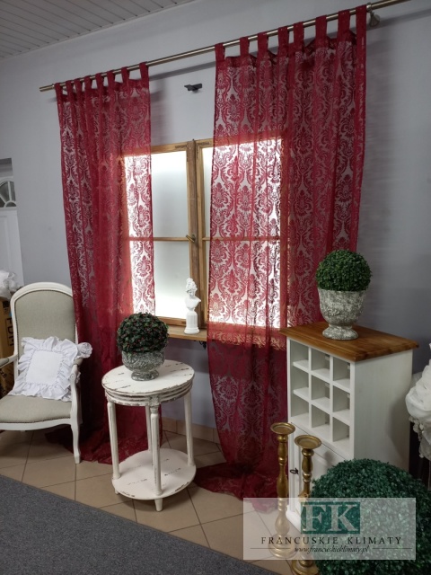 -50 % KOMPLET 2 SZT FIRAN , FIRANA zasłona zasłony NA SZELKACH BORDO 140/280