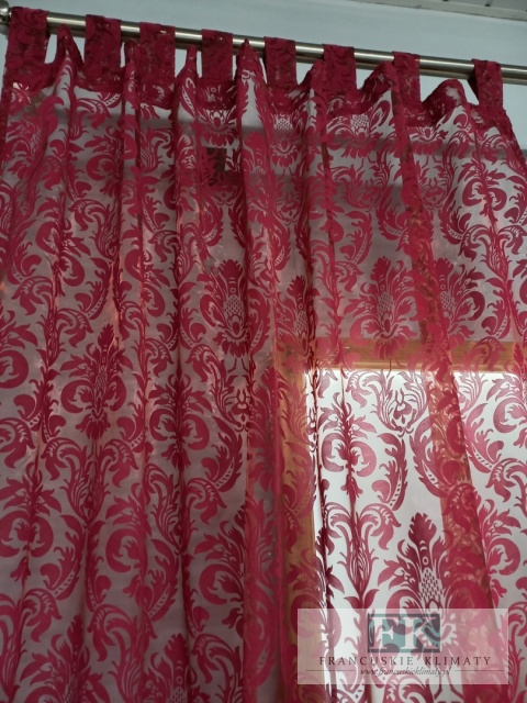 -50 % KOMPLET 2 SZT FIRAN , FIRANA zasłona zasłony NA SZELKACH BORDO 140/280