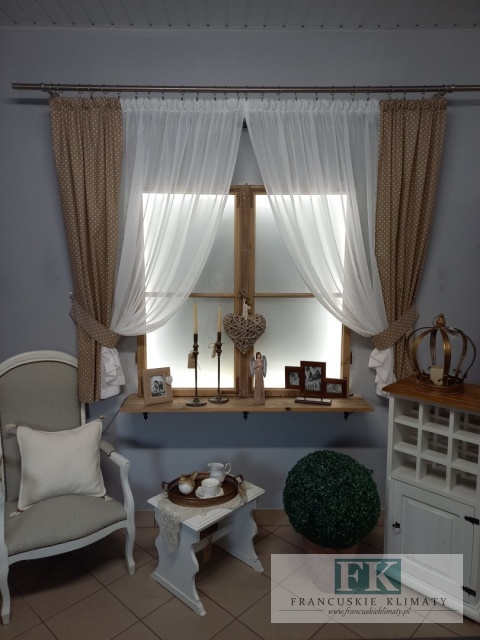 KPL KOMPLET FIRANA BATYST , BAWEŁNA ZASŁONY , shabby retro