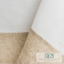 OBRUS KALABRA 140x240 ŁAMANA BIEL BEŻ NATURA SHABBY CHIC FRANCJA