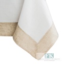 OBRUS KALABRA 140x240 ŁAMANA BIEL BEŻ NATURA SHABBY CHIC FRANCJA