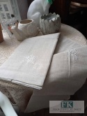 OBRUS MOLI 140x200 NATURA LEN HAFT SHABBY CHIC FRANCJA