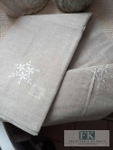OBRUS MOLI 140x200 NATURA LEN HAFT SHABBY CHIC FRANCJA